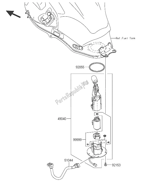 Tutte le parti per il Pompa Di Benzina del Kawasaki Versys 650 ABS 2016