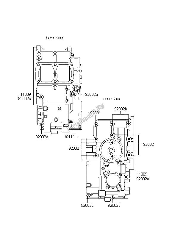 All parts for the Crankcase Bolt Pattern of the Kawasaki EL 252 1999