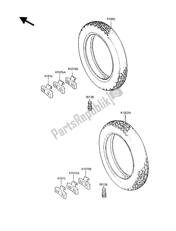 All parts for the Tires of the Kawasaki Z 1300 1987