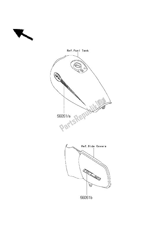 All parts for the Decals of the Kawasaki EL 252 2001