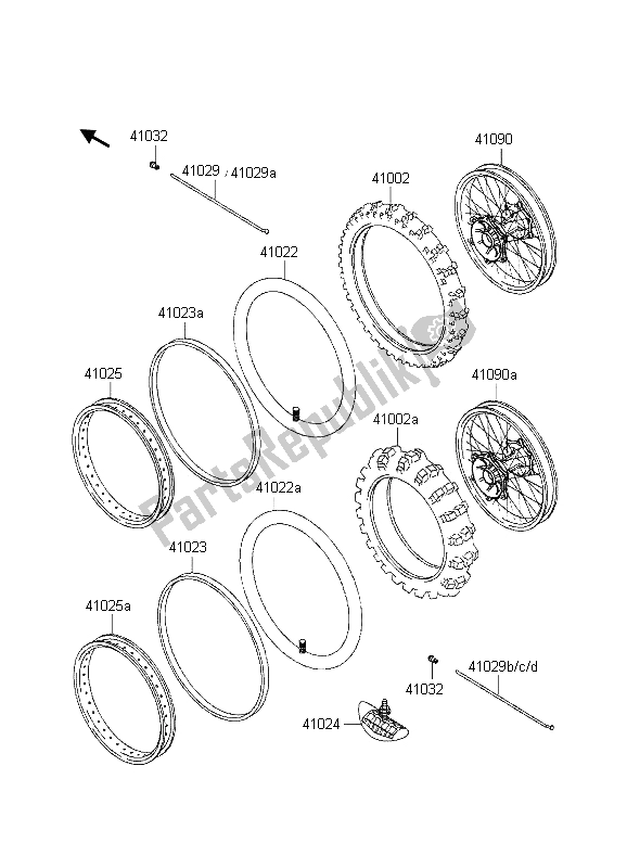 All parts for the Tires (lw) of the Kawasaki KX 80 SW LW 1997