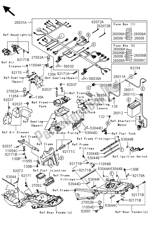 All parts for the Chassis Electrical Equipment of the Kawasaki ZZR 1400 ABS 2013