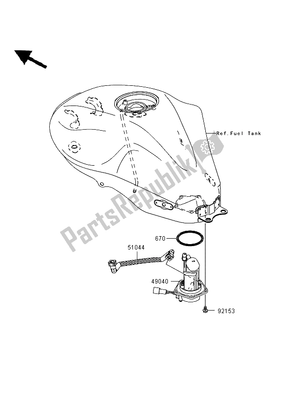 Wszystkie części do Pompa Paliwowa Kawasaki ER 6F ABS 650 2008