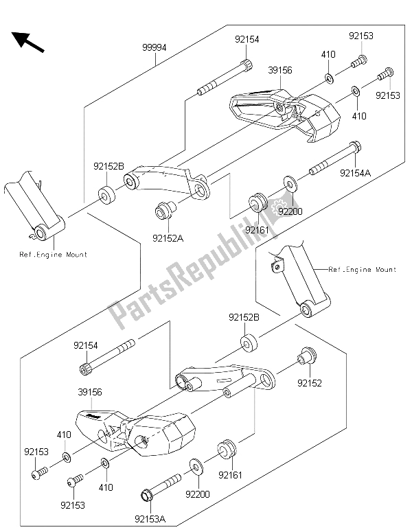 Tutte le parti per il Accessorio (cursore Del Sudario) del Kawasaki Z 1000 2015