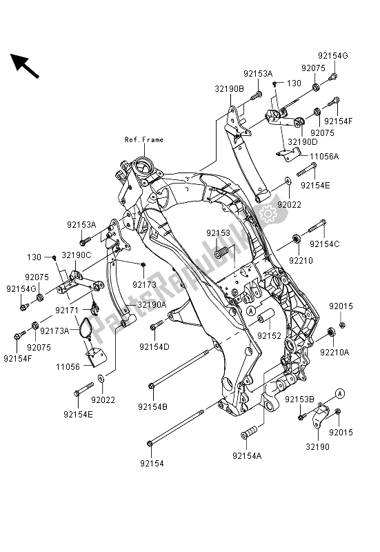 Todas las partes para Montaje Del Motor de Kawasaki Z 1000 SX ABS 2013