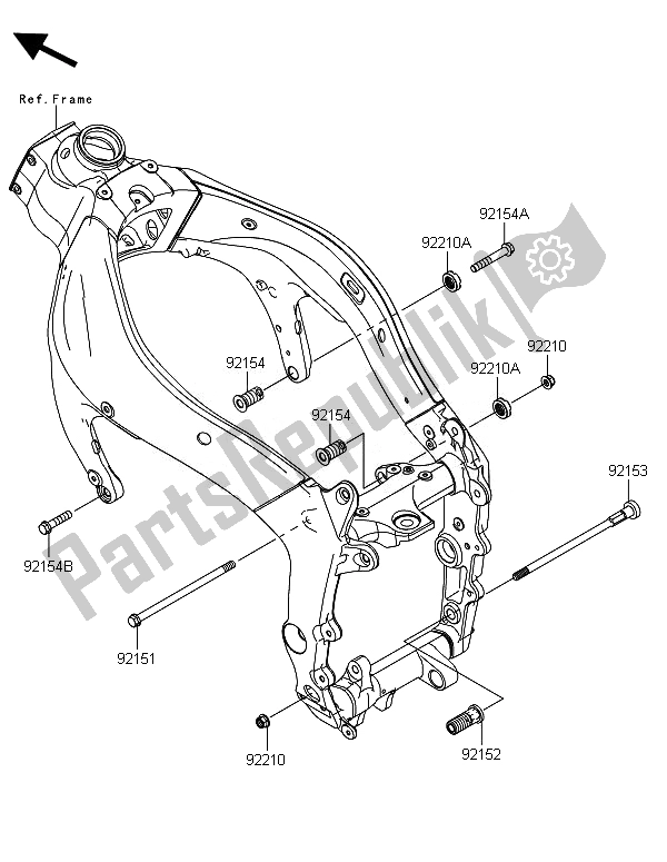 Alle onderdelen voor de Motorsteun van de Kawasaki Ninja ZX 6R ABS 600 2014