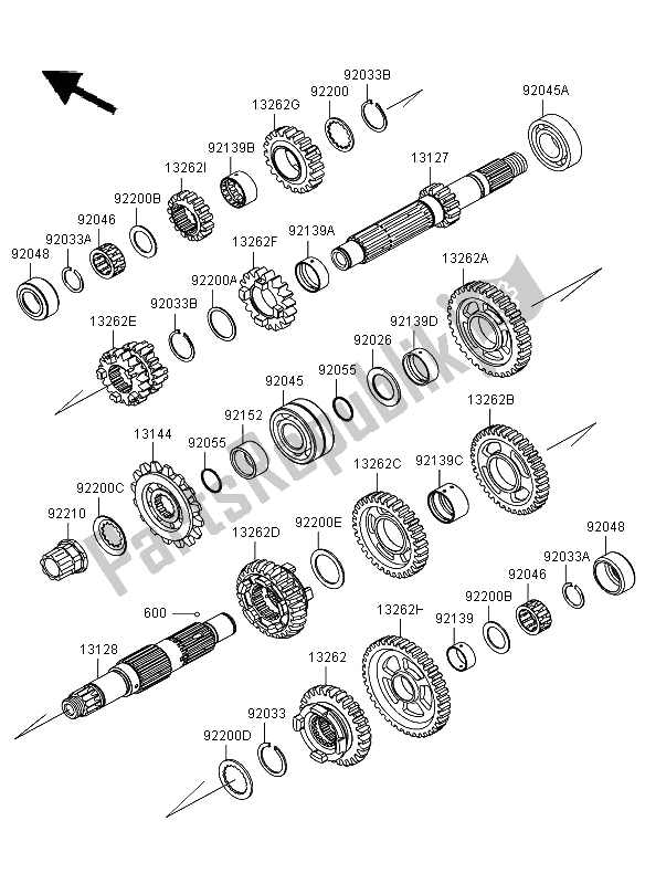 Toutes les pièces pour le Transmission du Kawasaki Ninja ZX 6R 600 2009