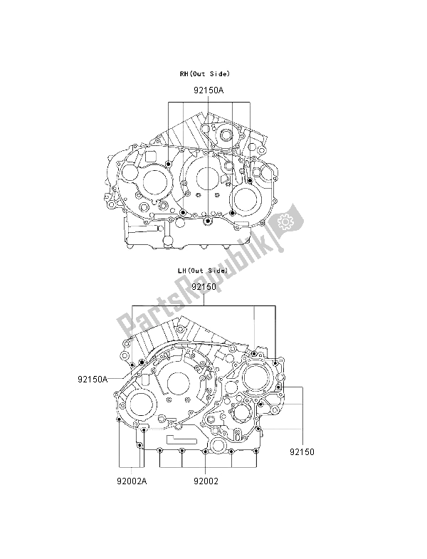 Wszystkie części do Wzór ? Rub Skrzyni Korbowej Kawasaki VN 1500 Drifter 2000