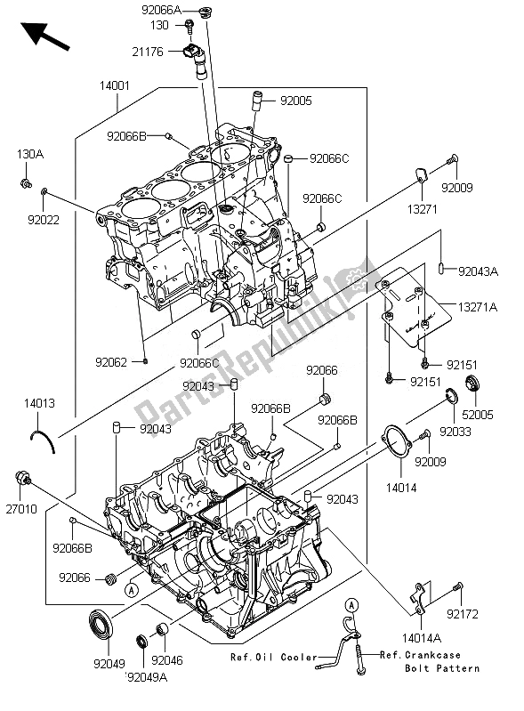 Tutte le parti per il Carter del Kawasaki Ninja ZX 10R 1000 2010