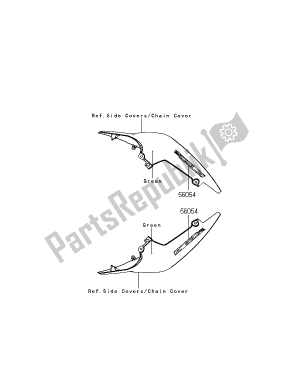 Todas las partes para Calcomanías (verde) de Kawasaki Z 750R 2012