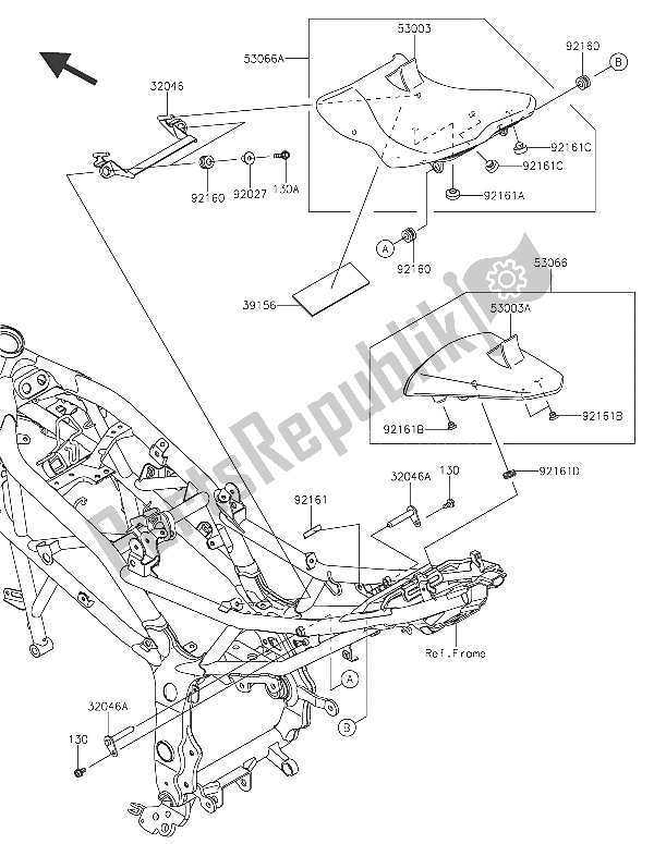 Tutte le parti per il Sede (1) del Kawasaki Ninja 250 SL 2016