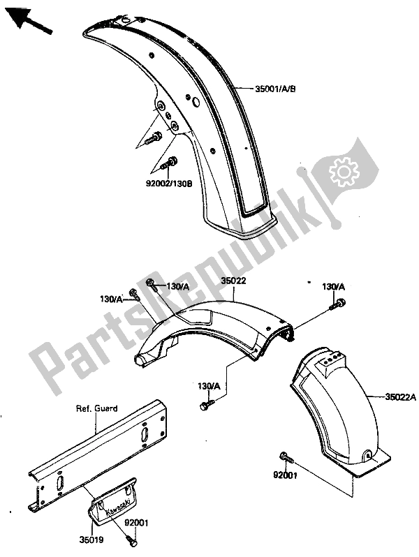 Todas las partes para Defensa de Kawasaki ZN 1300 1985