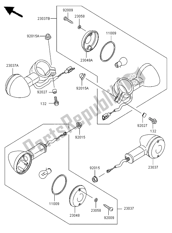 All parts for the Turn Signals of the Kawasaki VN 800 Classic 2006