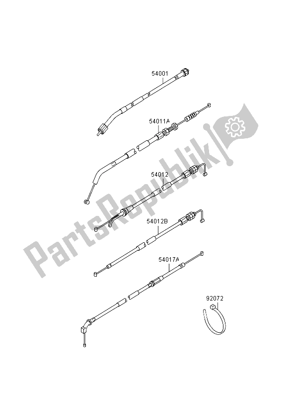 Tutte le parti per il Cavi del Kawasaki GPZ 500S 1995