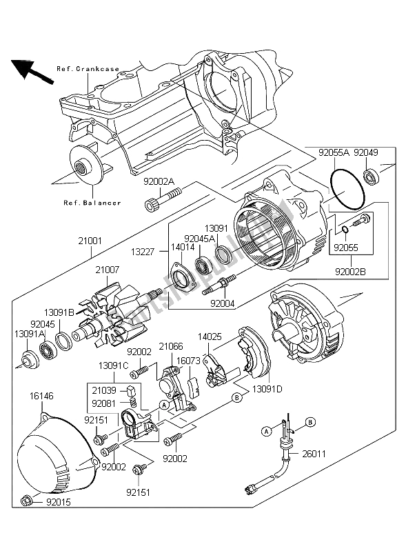 Tutte le parti per il Generatore del Kawasaki ZRX 1200R 2004