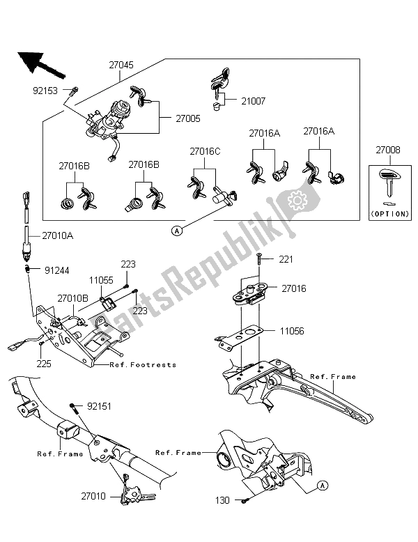 All parts for the Ignition Switch of the Kawasaki VN 1700 Voyager Custom ABS 2012