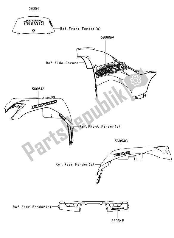 Wszystkie części do Piktogramy Kawasaki KVF 750 4X4 2012