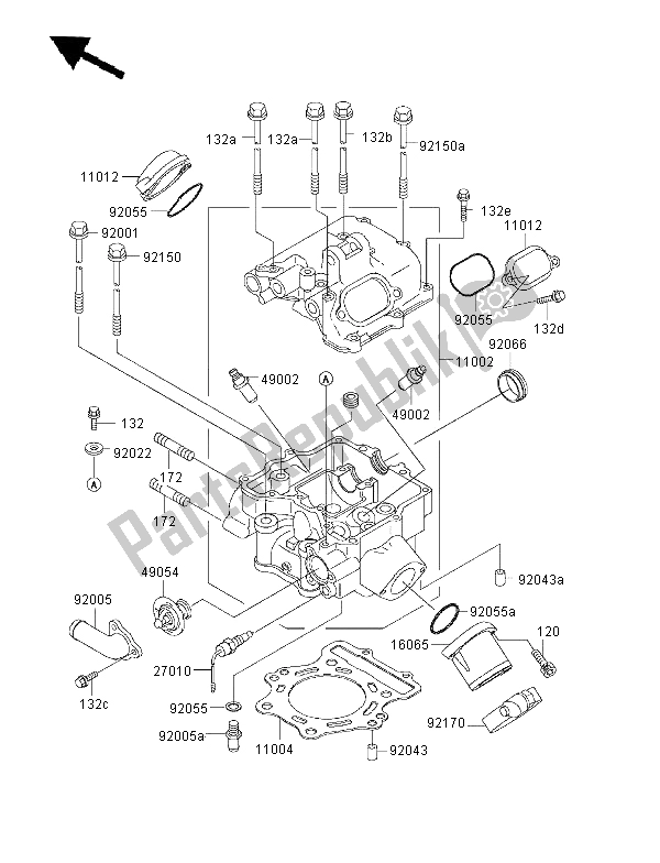 Todas las partes para Cabeza De Cilindro de Kawasaki KVF 400 4X4 2000