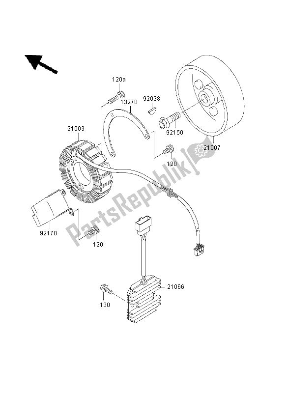 All parts for the Generator of the Kawasaki VN 800 Classic 2003