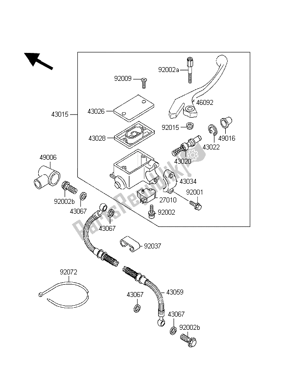 Todas las partes para Cilindro Maestro Delantero de Kawasaki KLR 650 1998