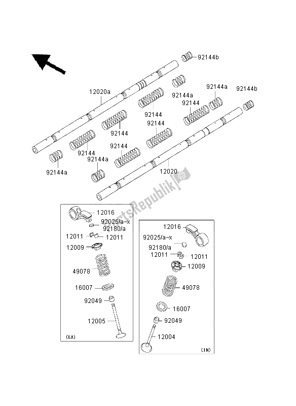 All parts for the Valve of the Kawasaki ZRX 1200R 2003