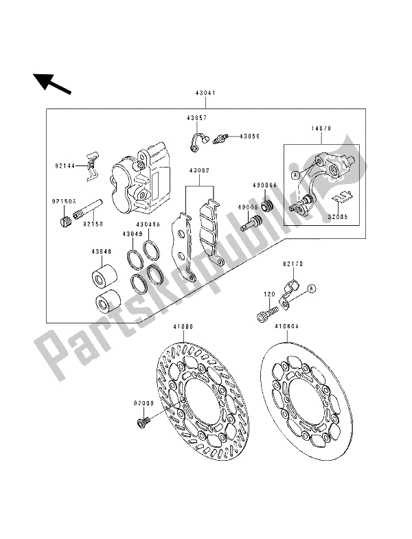 Todas las partes para Freno Frontal de Kawasaki KX 125 1994