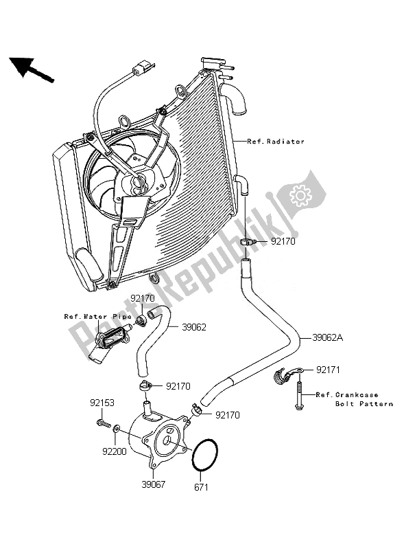 All parts for the Oil Cooler of the Kawasaki ZZR 1400 ABS 2010