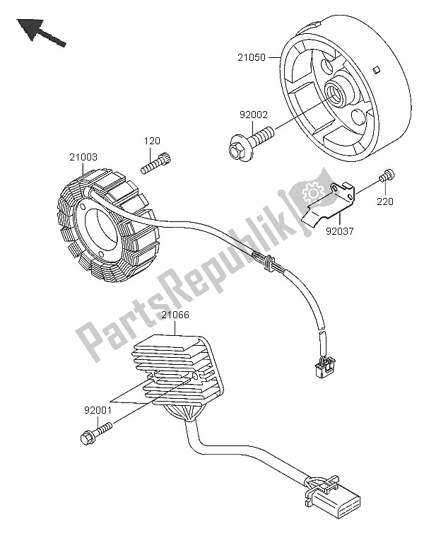 Wszystkie części do Generator Kawasaki KLE 500 2005