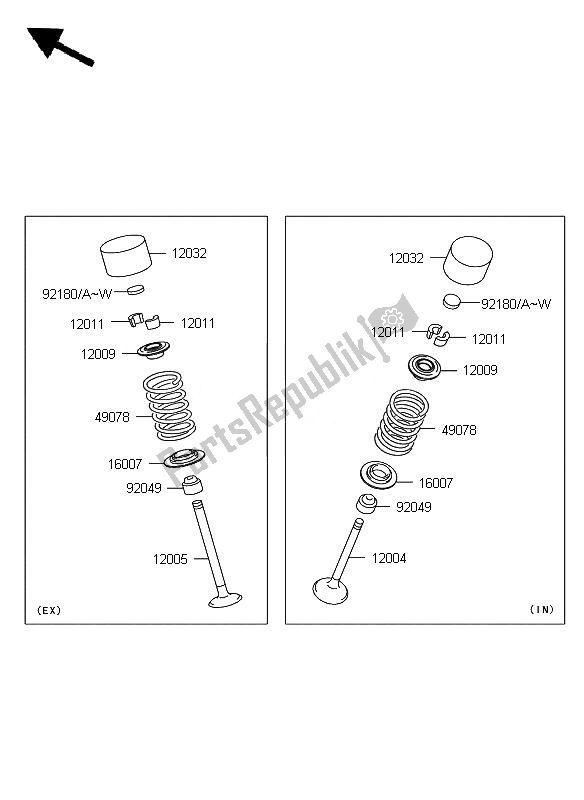 Wszystkie części do Zawór Kawasaki Z 750 2007