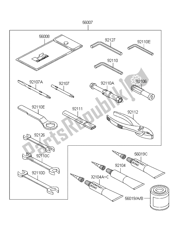 Toutes les pièces pour le Outils Propriétaires du Kawasaki Ninja ZX 10R 1000 2006