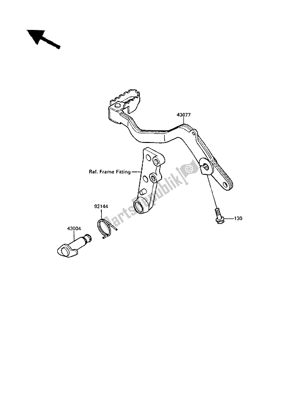 Todas as partes de Pedal De Freio do Kawasaki KLR 500 1988