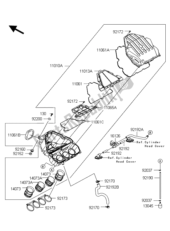 Toutes les pièces pour le Purificateur D'air du Kawasaki Z 1000 ABS 2012