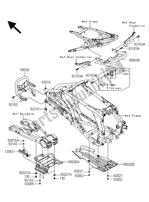All parts for the Guard of the Kawasaki KFX 450R 2011