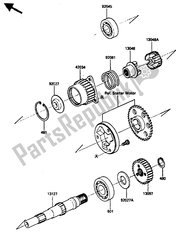 Todas las partes para Eje Secundario de Kawasaki ZX 750 1985