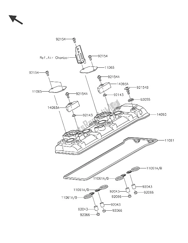 Tutte le parti per il Coperchio Della Testata del Kawasaki Ninja H2R 1000 2016