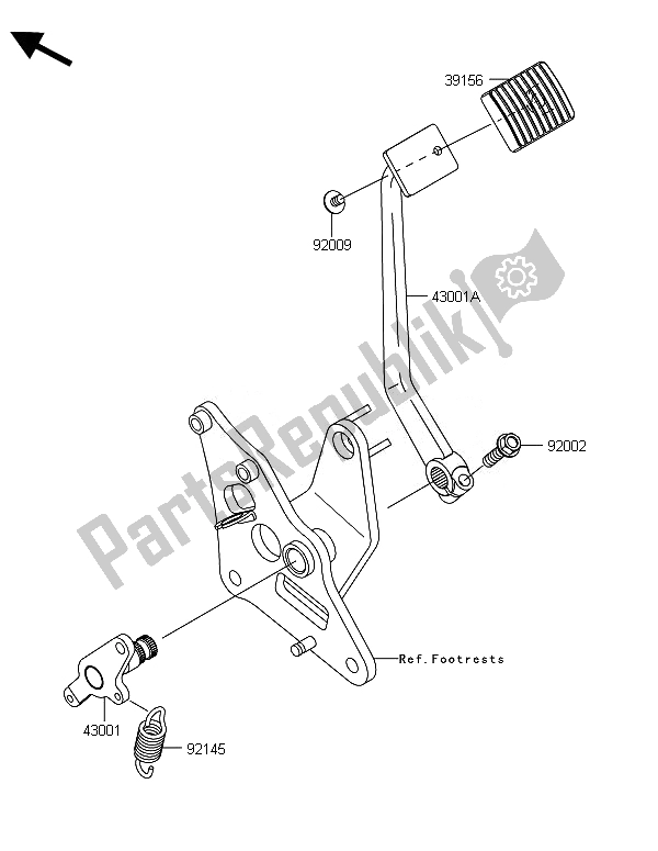All parts for the Brake Pedal of the Kawasaki VN 900 Custom 2014