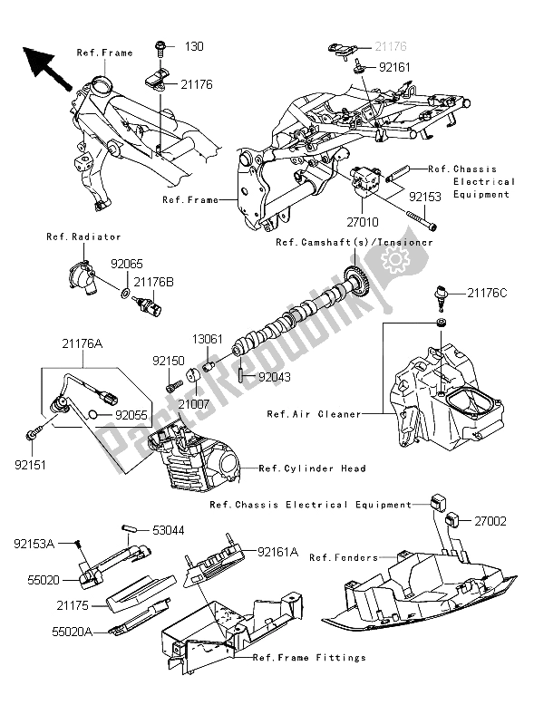 Alle onderdelen voor de Brandstof Injectie van de Kawasaki Z 750S 2006