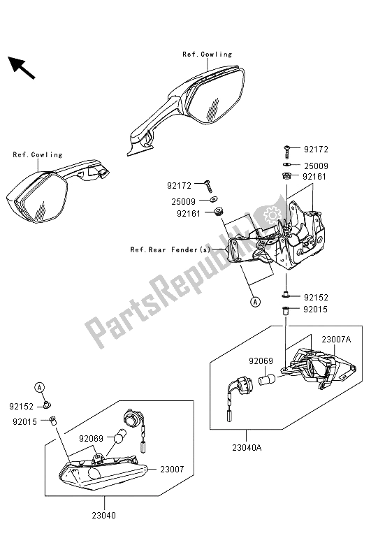 All parts for the Turn Signals of the Kawasaki Ninja ZX 10R 1000 2013