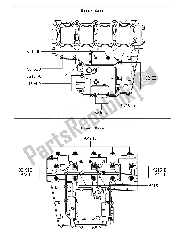 Toutes les pièces pour le Modèle De Boulon De Carter du Kawasaki Z 800 ABS DEF 2014