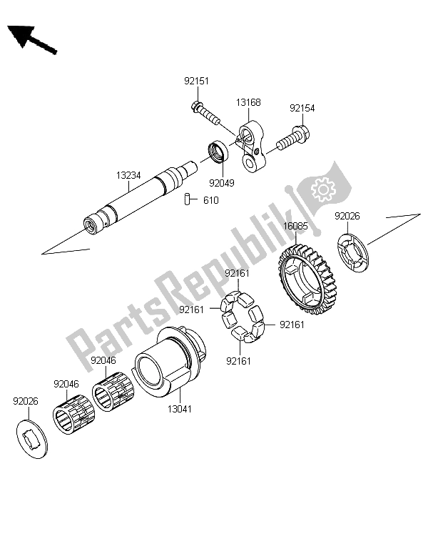 All parts for the Balancer of the Kawasaki Versys 1000 2012