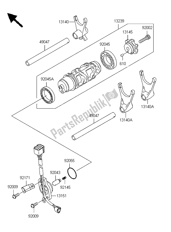 Todas las partes para Cambio De Marcha Tambor Y Cambio Tenedor de Kawasaki Ninja ZX 12R 1200 2006