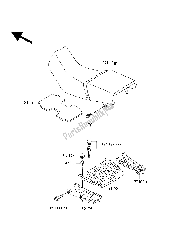 Alle onderdelen voor de Stoel van de Kawasaki KLE 500 1999