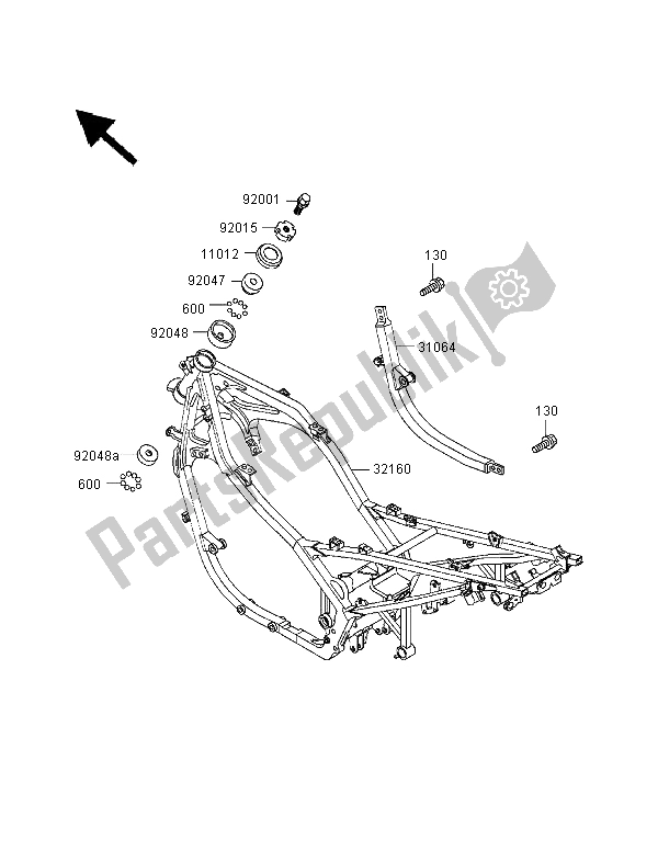 Todas as partes de Quadro, Armação do Kawasaki GPZ 500S 1999