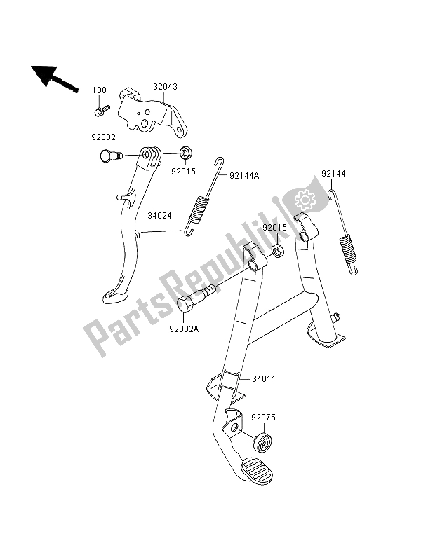 All parts for the Stand of the Kawasaki GPZ 500S 1996