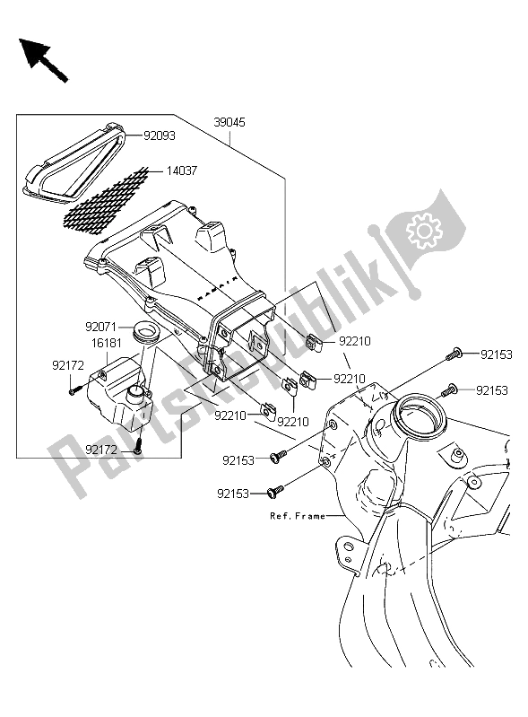 All parts for the Air Duct of the Kawasaki Ninja ZX 6R 600 2006