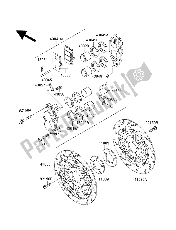 Tutte le parti per il Freno Anteriore del Kawasaki ZXR 400 1995