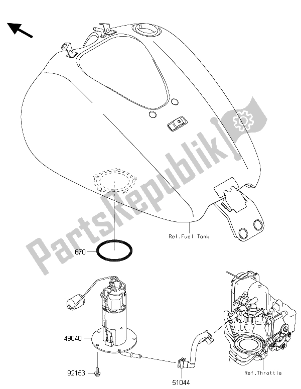 All parts for the Fuel Pump of the Kawasaki Vulcan 1700 Nomad ABS 2015