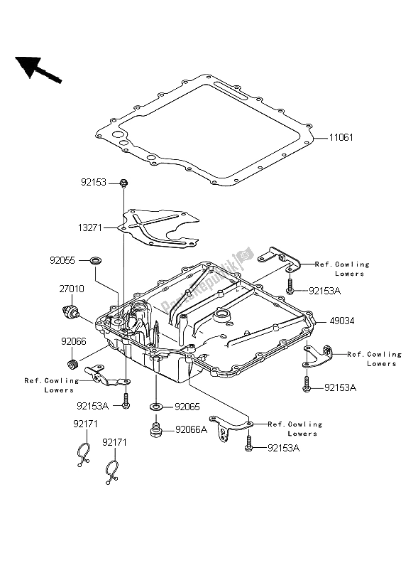 All parts for the Oil Pan of the Kawasaki ZZR 1400 ABS 2006