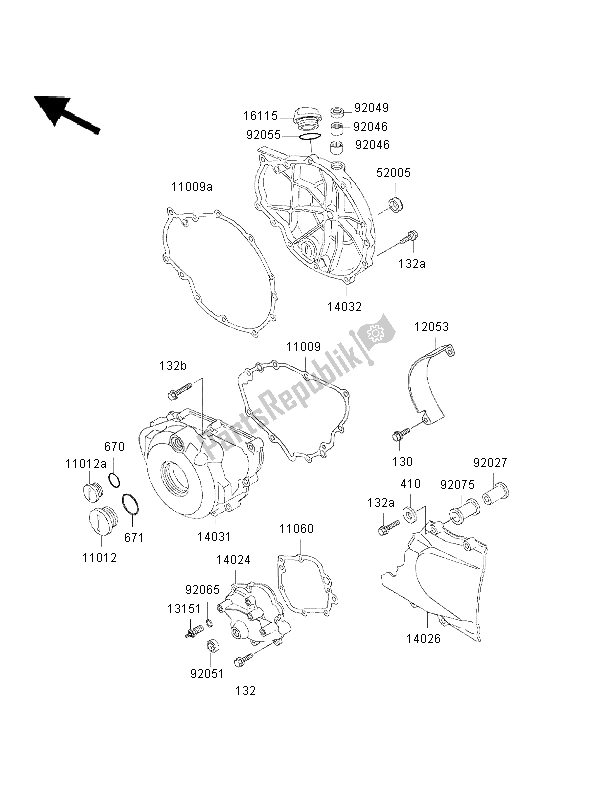 Todas as partes de Tampas De Motor do Kawasaki GPZ 500S 2002