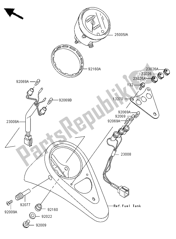 All parts for the Meter of the Kawasaki VN 800 Classic 2006